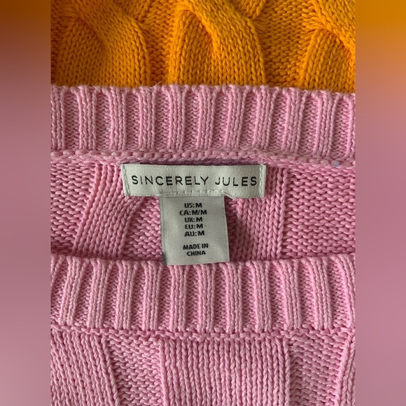 Sincerely Jules Woman’s Cropped Sweater Gradient Cable Knit Cotton - Picture 6 of 9